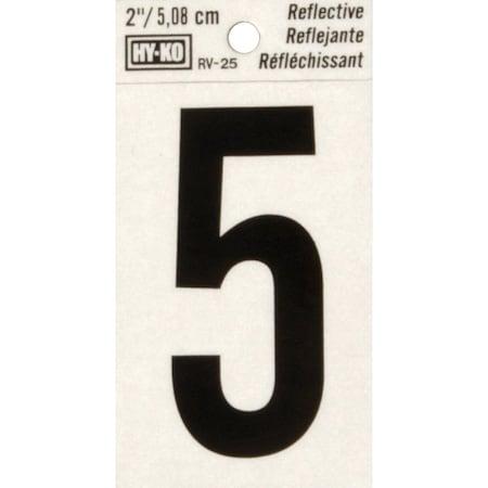 Hy-Ko Vinyl 2 In. Reflective Adhesive Number Five RV-25/5